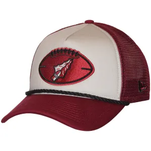 New Era Vault Arrowhead Football Design 940AF Adjustable NFL24 Sideline Cap - Garnet/Stone
