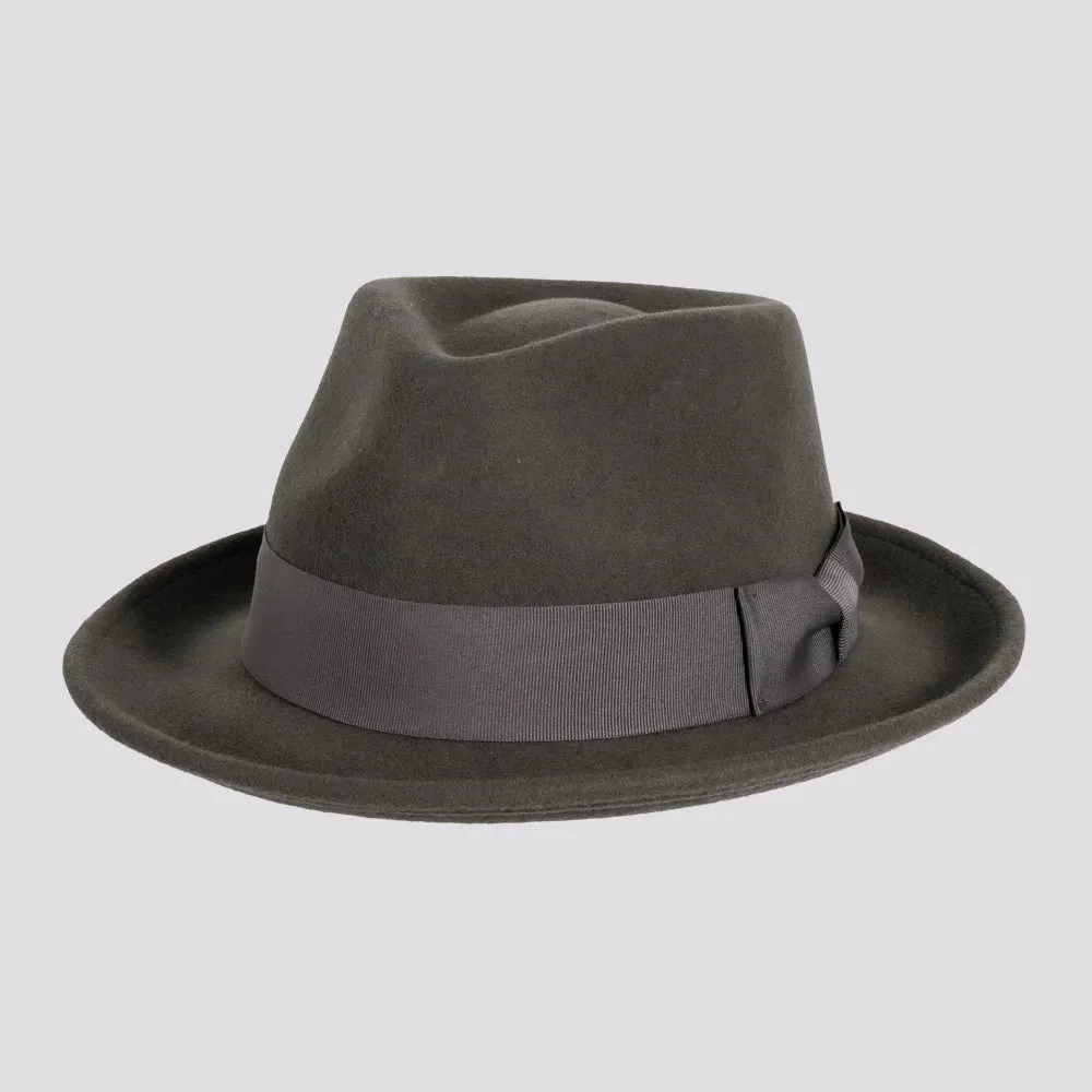 Newark | Mens Crushable Wool Felt Teardrop Fedora Hat