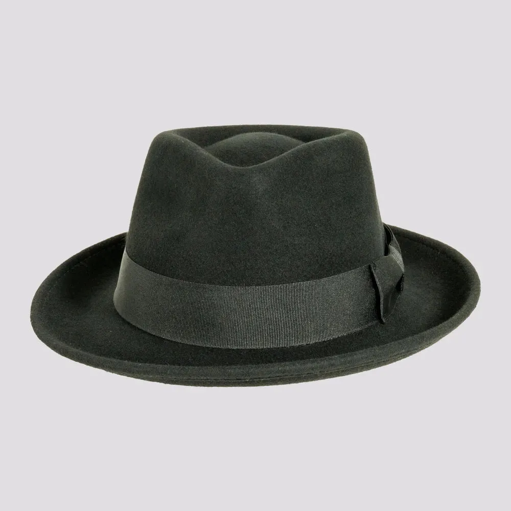 Newark | Mens Crushable Wool Felt Teardrop Fedora Hat