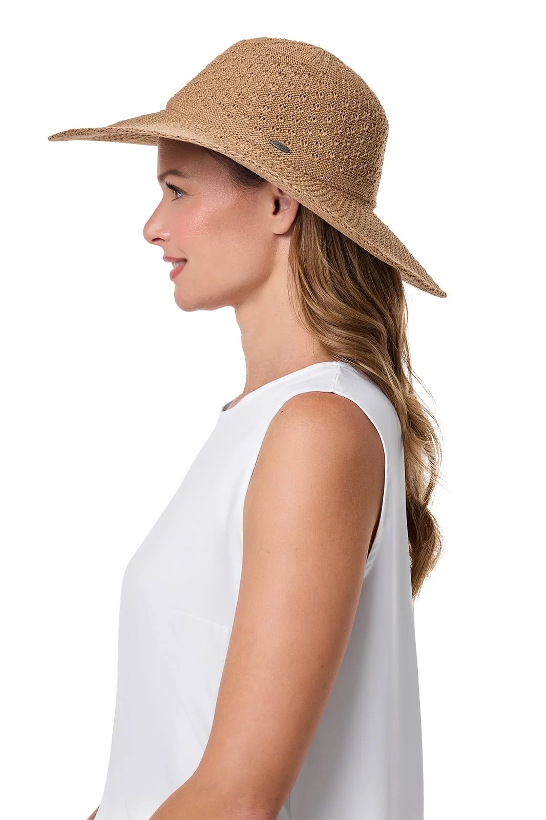 Perla Packable Wide Brim Hat | Tan