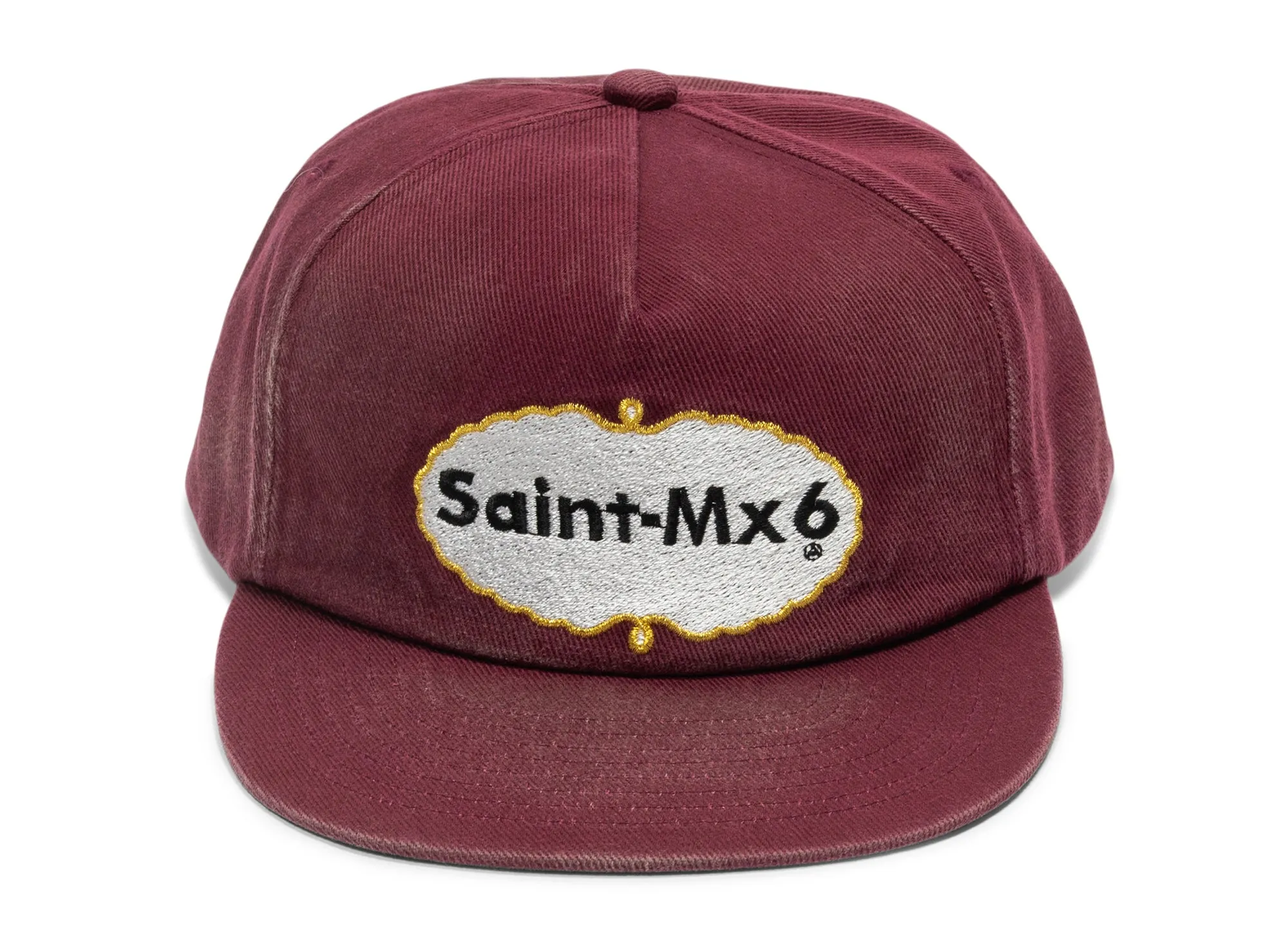 Saint Michael Eat Me 5 Panel Cap in Burgundy xld