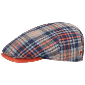 Seersucker Check Flat Cap by Alfonso D'Este