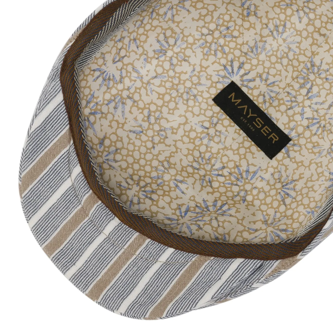Sidney Stripes Cotton Flat Cap by Mayser