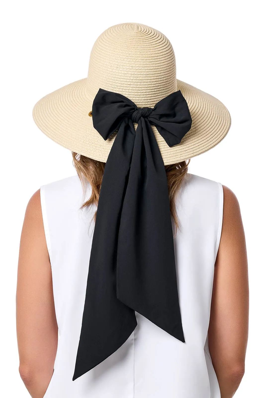Sun Hat with 2 Interchangeable Scarves - Stella | Natural/Black/White