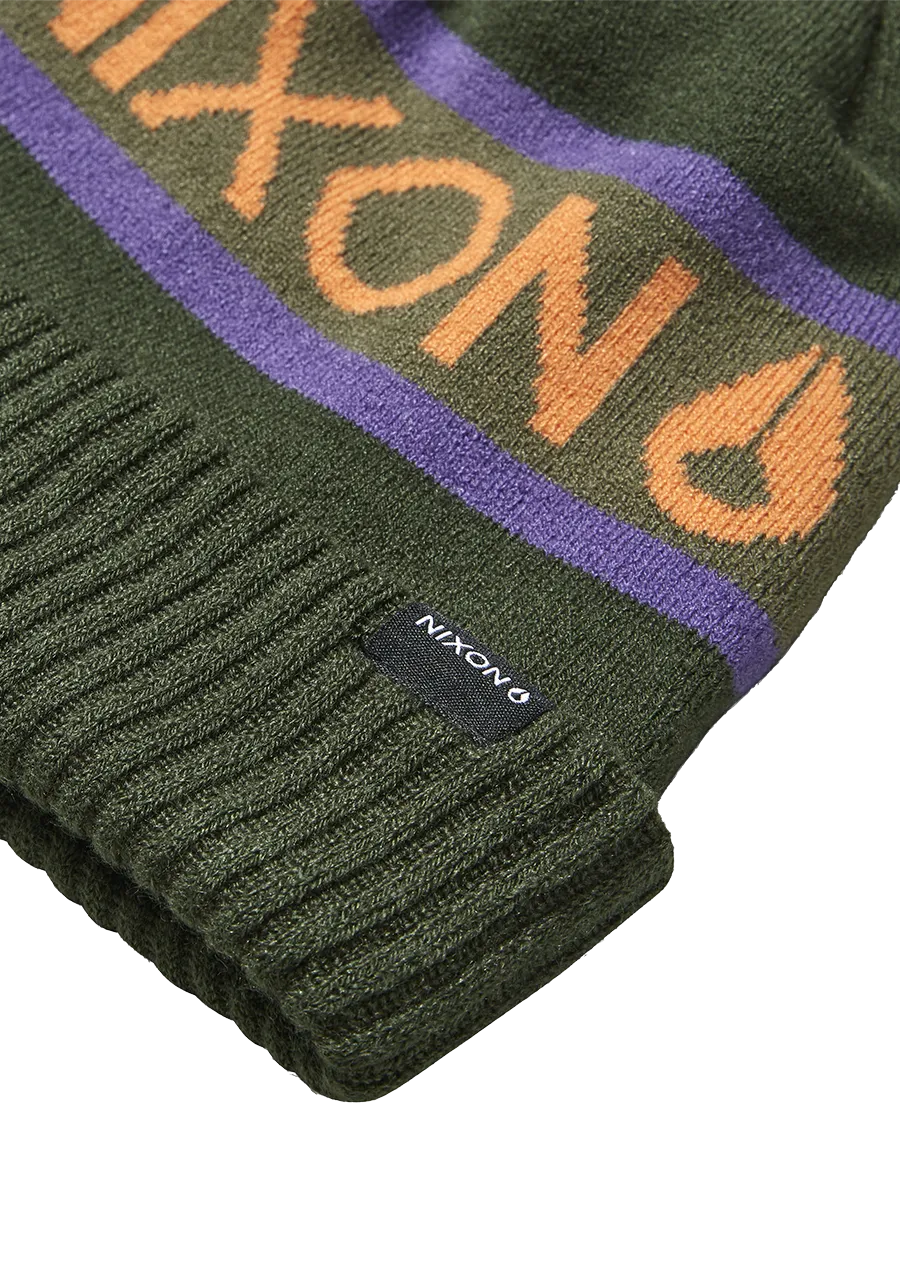 Teamster Beanie II - Dark Olive / Orange