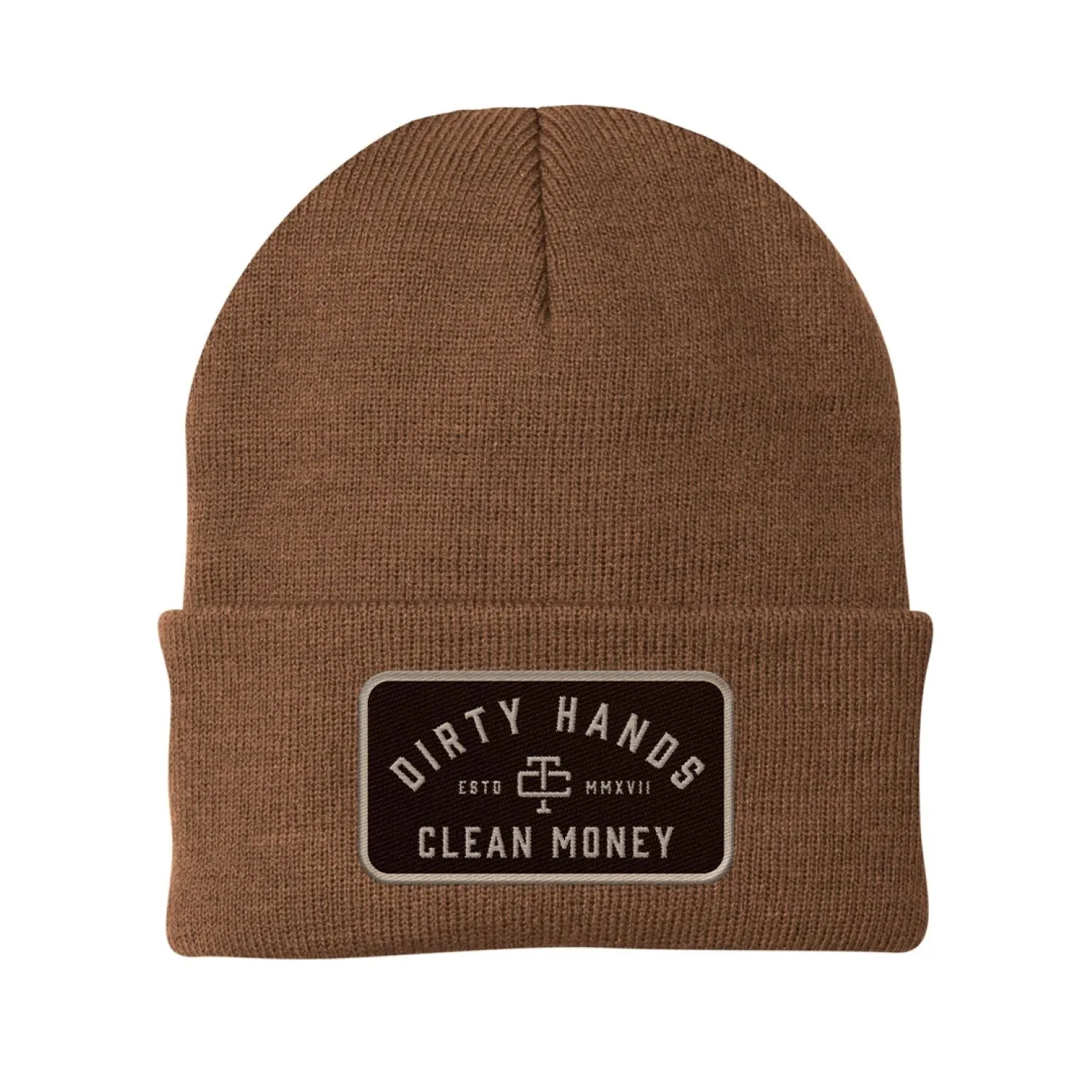 Troll Co. Classic "Dirty Hands, Clean Money" Patch Knit Beanie