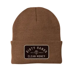 Troll Co. Classic "Dirty Hands, Clean Money" Patch Knit Beanie