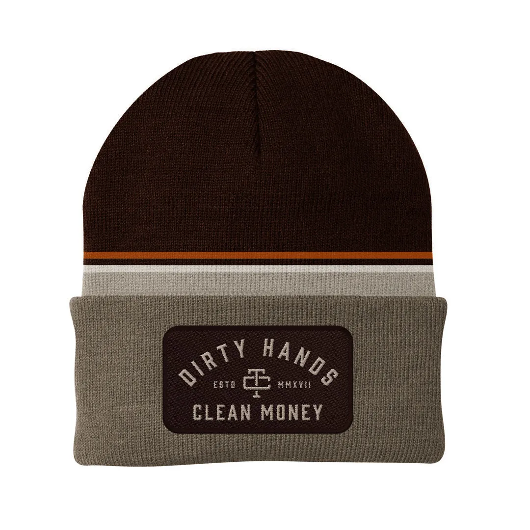 Troll Co. Classic "Dirty Hands, Clean Money" Patch Knit Beanie