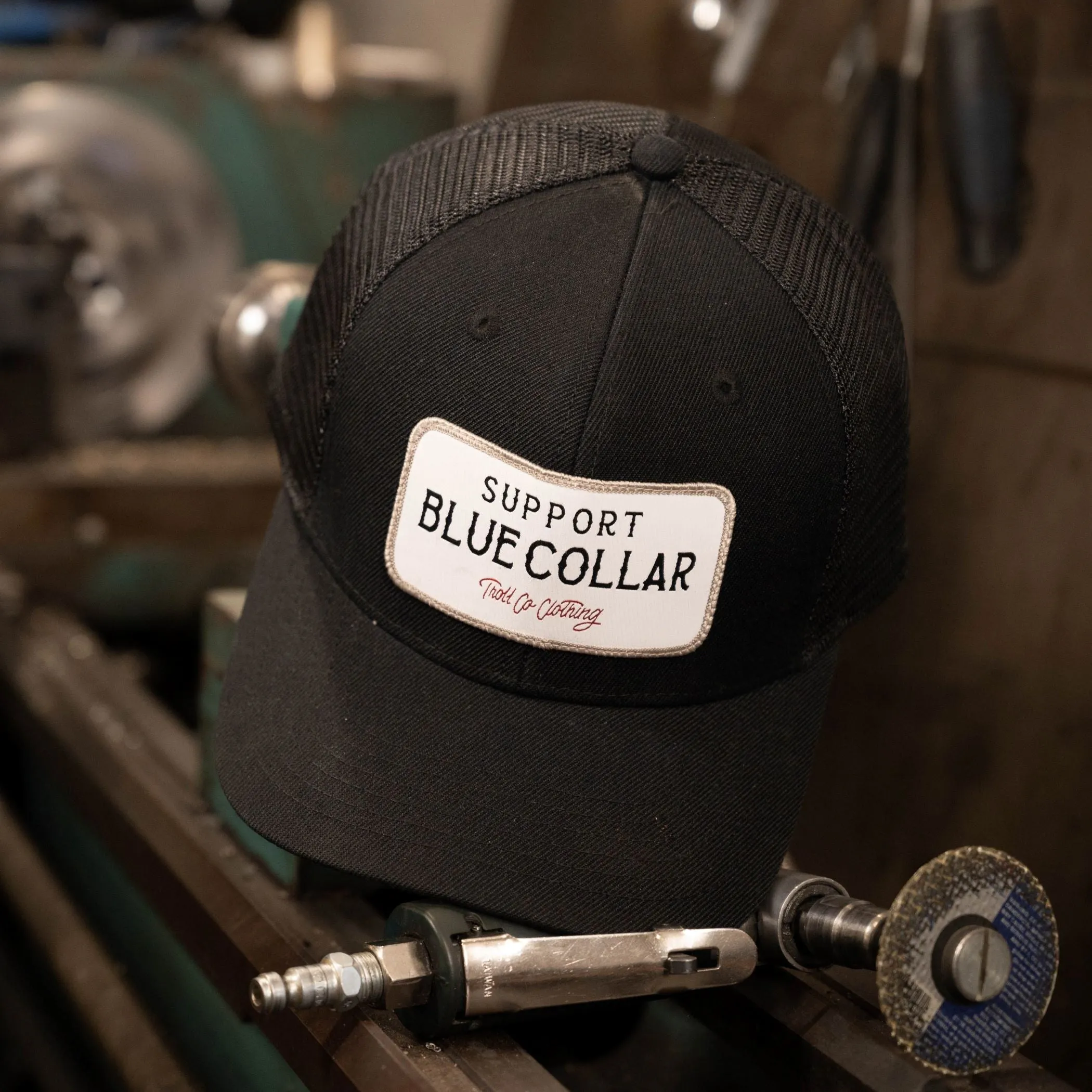 Troll Co. Men's Barricade "Support Blue Collar" Graphic Snapback Hat