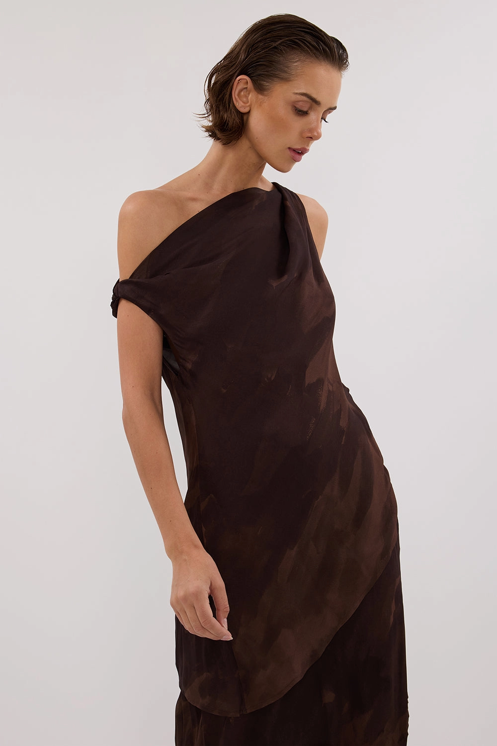 WILLOW CHOC PRINT TWIST TOP